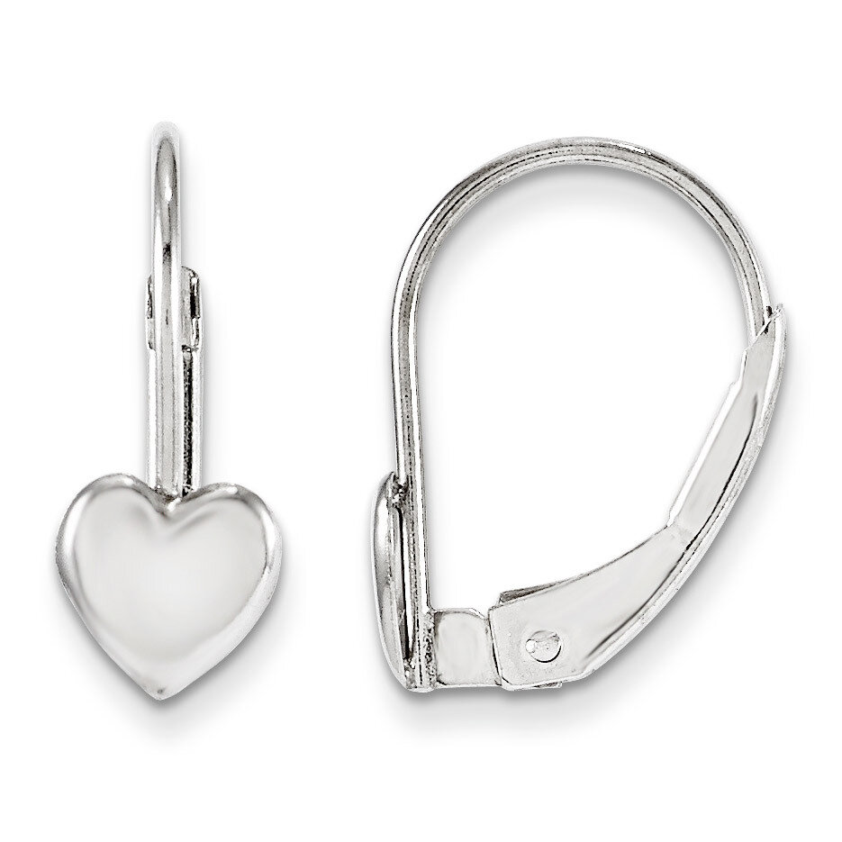 Leverback Heart Earrings - 14k White Gold GK252 by Madi K, MPN: GK252, 886774999036