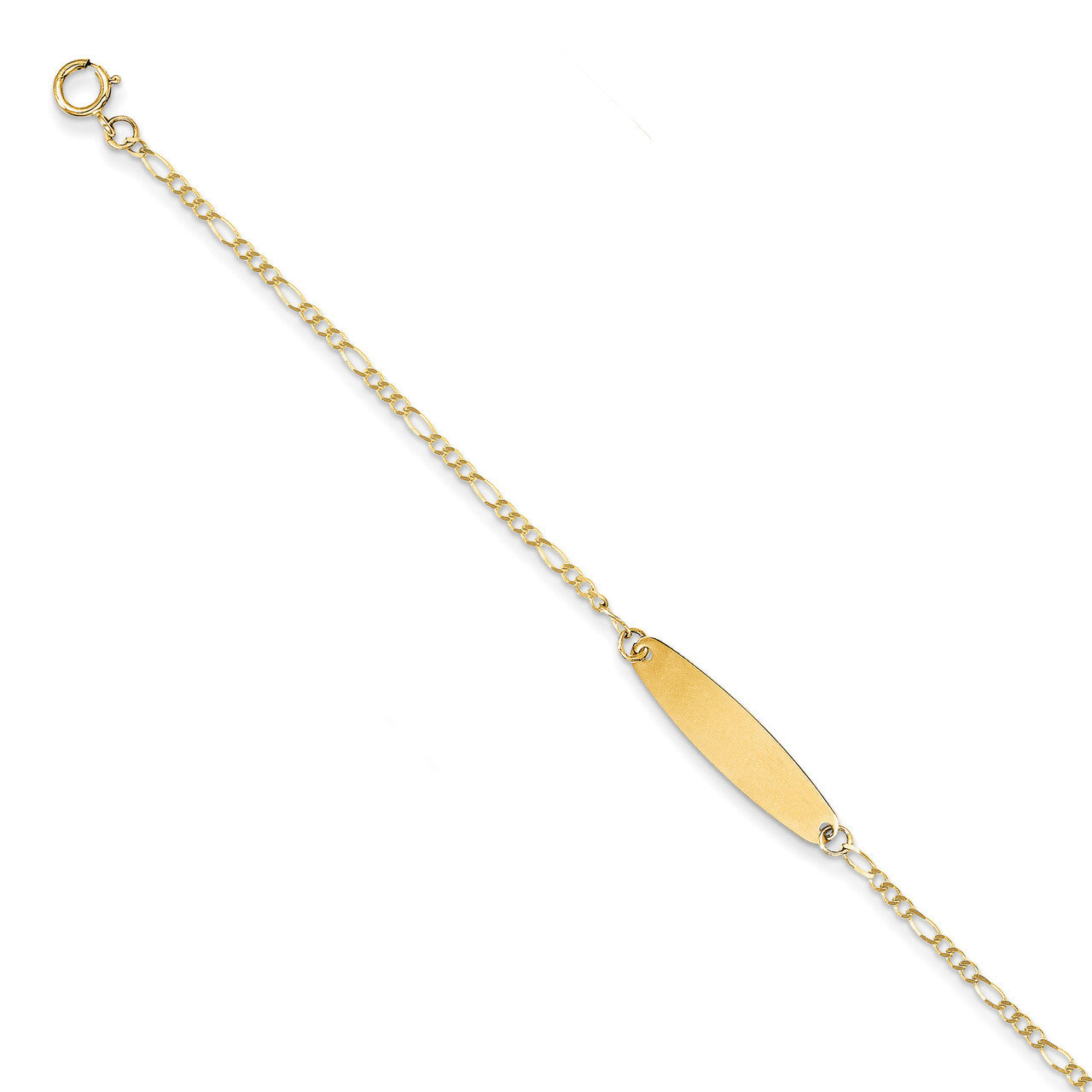Figaro Baby Oval ID Bracelet 6 Inch - 14k Gold GK325-6