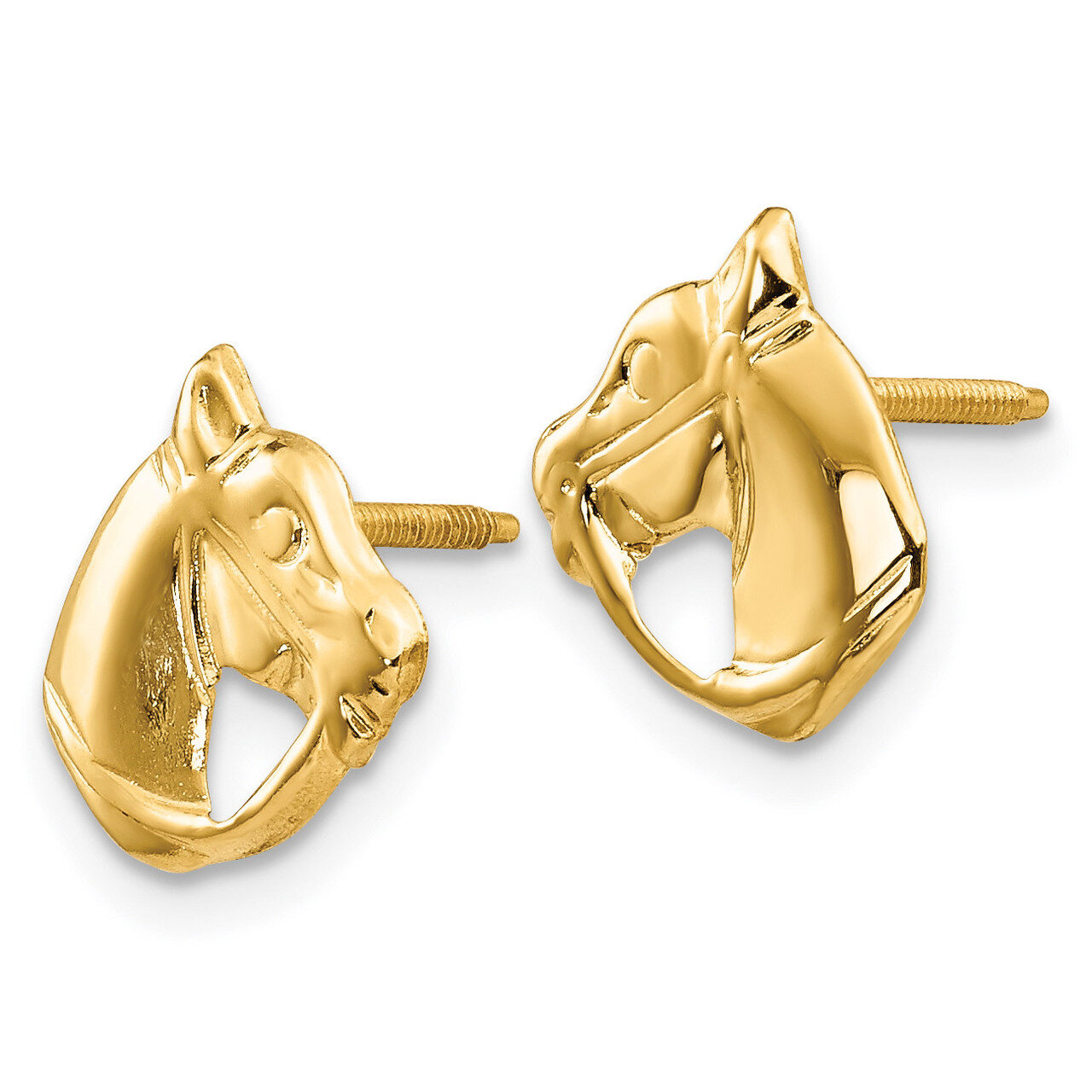 Horse Head Earrings - 14k Gold GK428