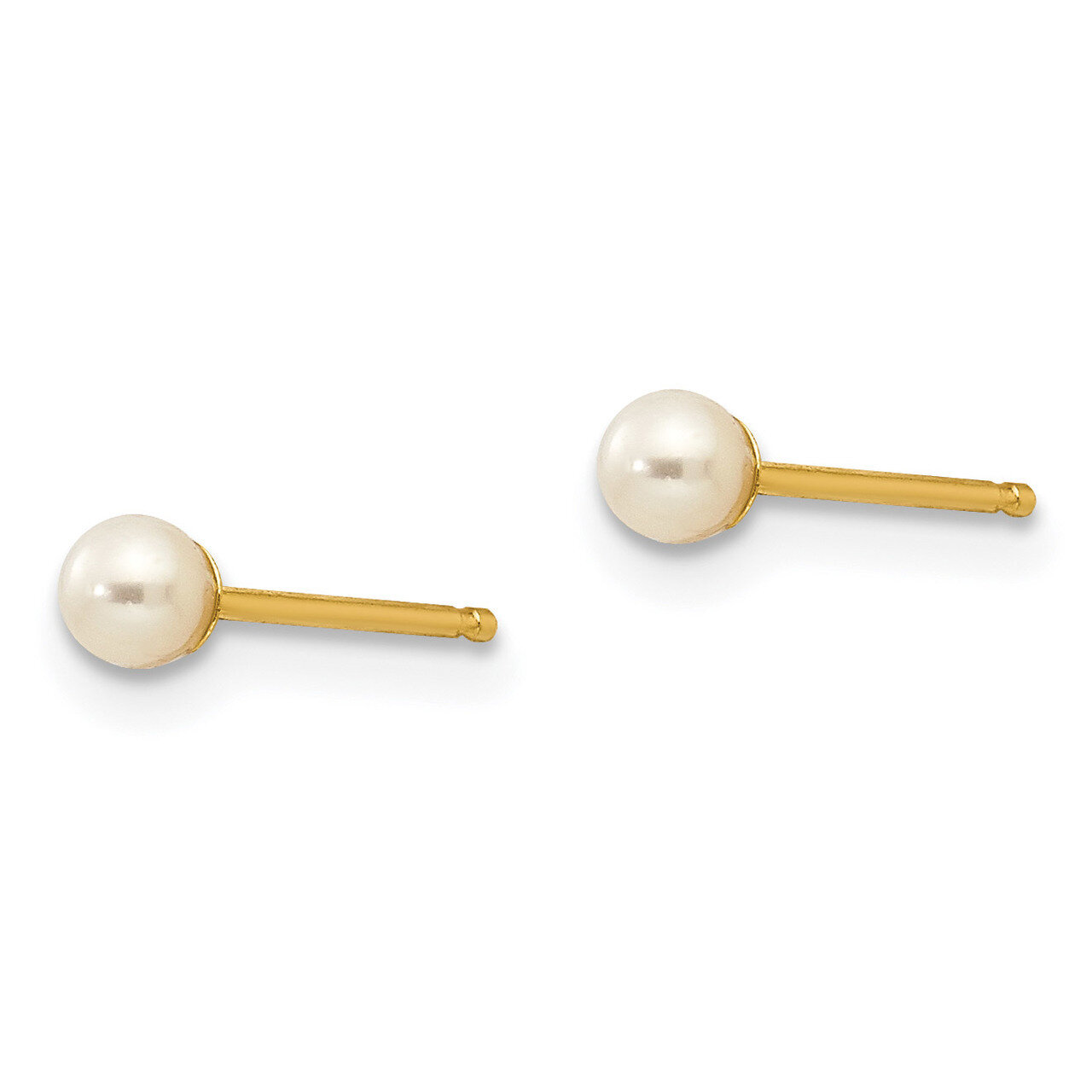 3mm Fresh Water Cultured Pearl Earrings - 14k Gold SE134