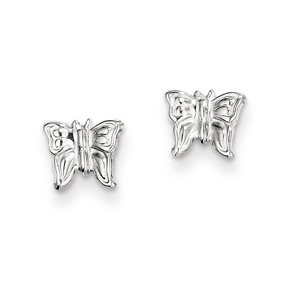 Butterfly Earrings - 14k White Gold SE1448 by Madi K, MPN: SE1448, 27657442427