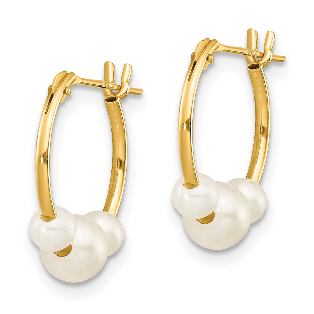 Fresh Water Cultured Pearl Hoop Earrings - 14k Gold SE1568 by Madi K, MPN: SE1568, 27657635058