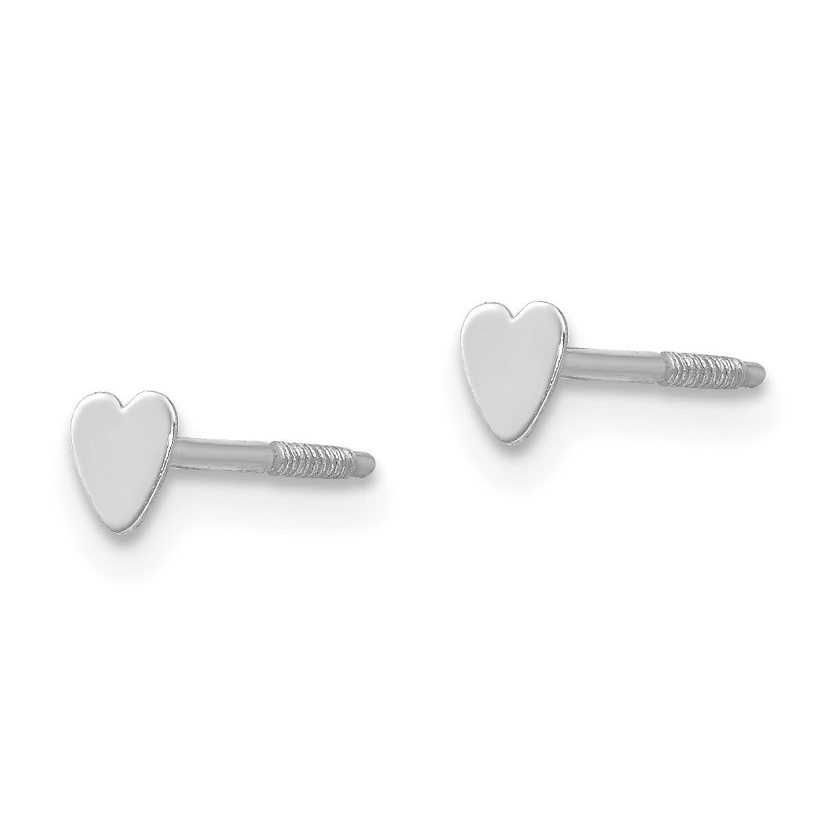 Tiny Heart Baby Post Earrings - 14k White Gold SE1728 by Madi K, MPN: SE1728, 27657628500