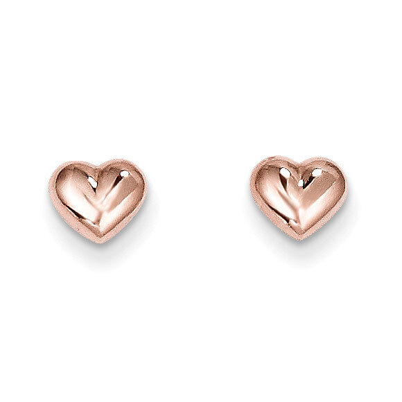 Rose Gold Heart Post Earrings - 14k Gold SE1731