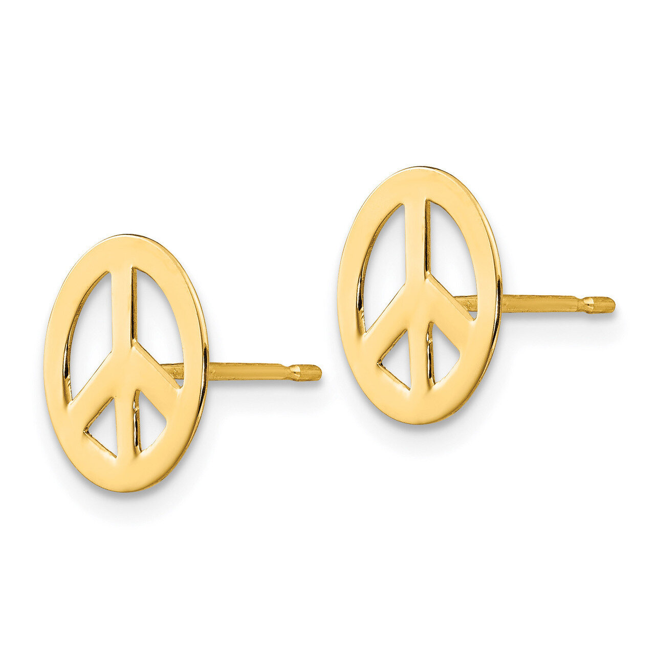 Peace Sign Post Earrings - 14k Gold SE2039 by Madi K, MPN: SE2039, 886774999838