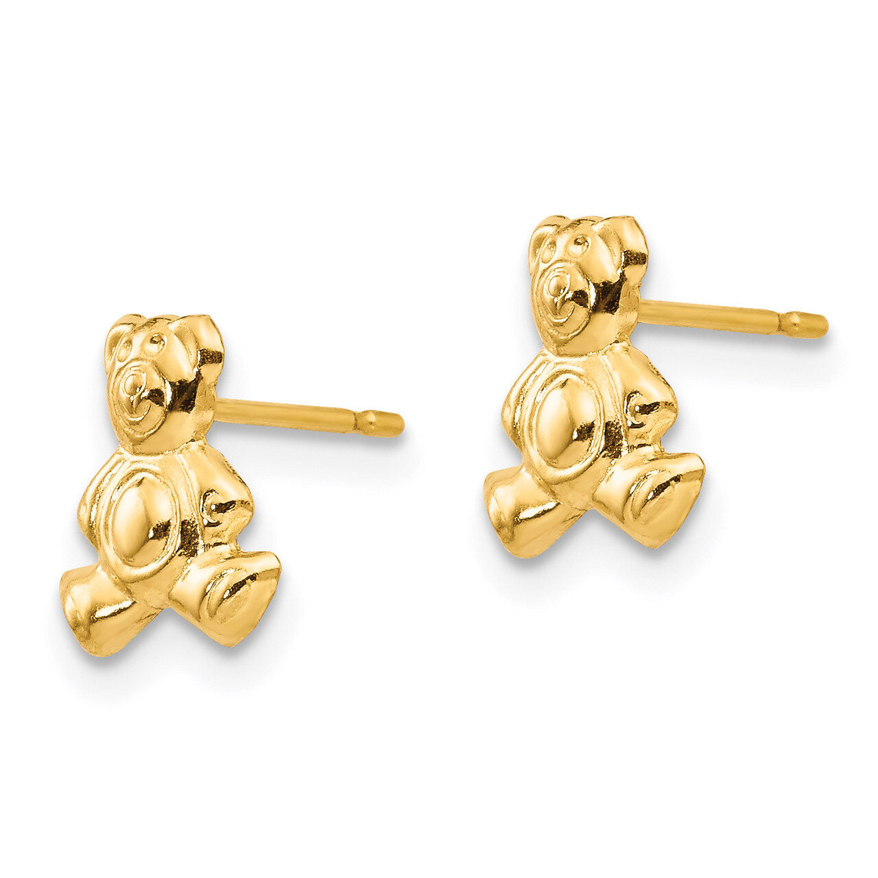 Teddy Bear Post Earrings - 14k Gold SE2045