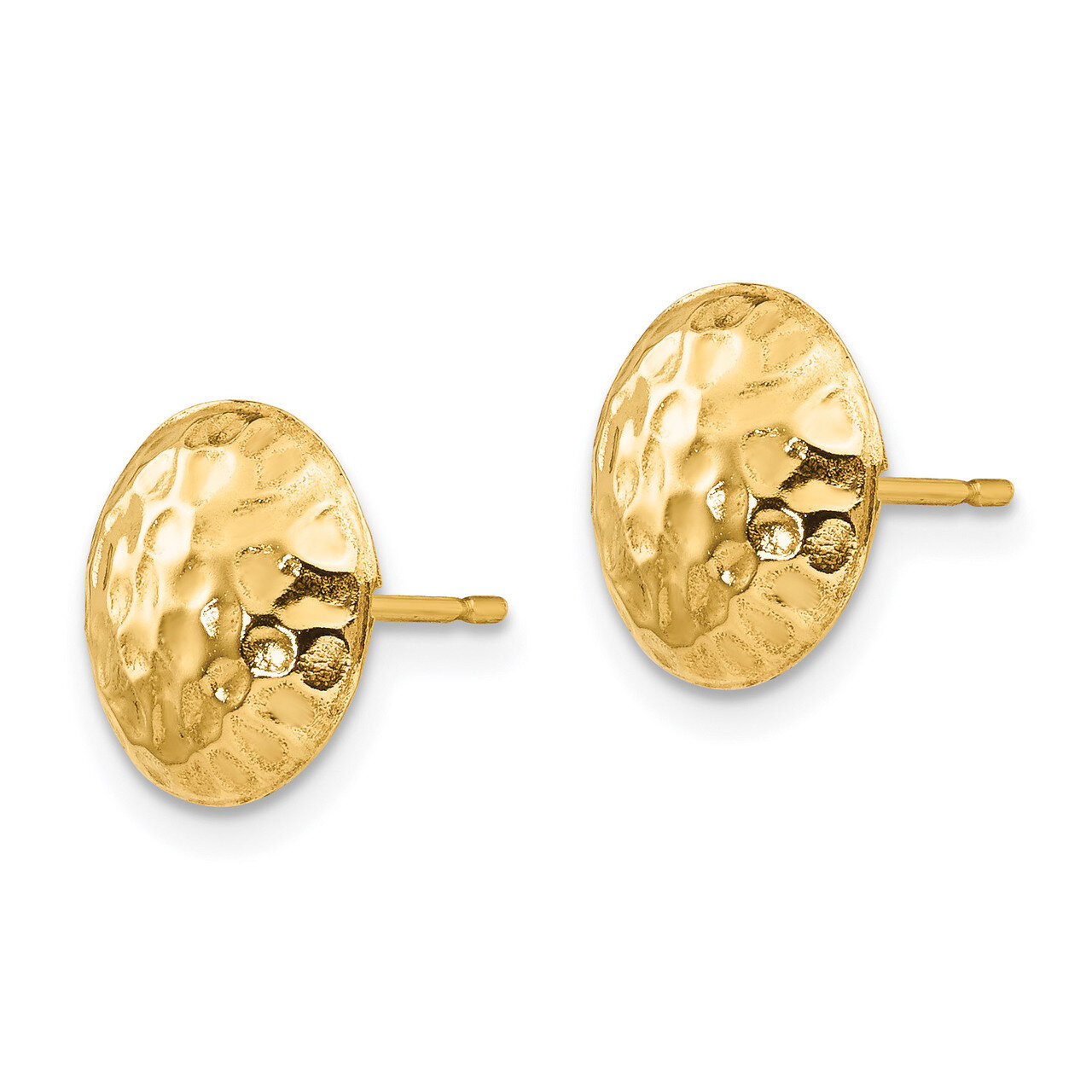 Puffed Round Post Earrings - 14k Gold SE2198