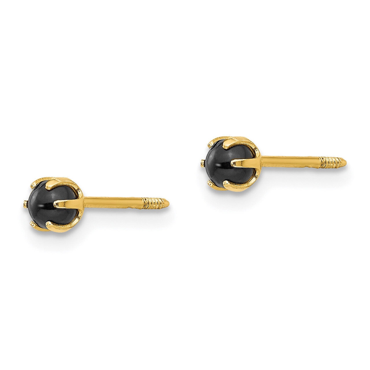 3mm Onyx Post Earrings - 14k Gold SE2200