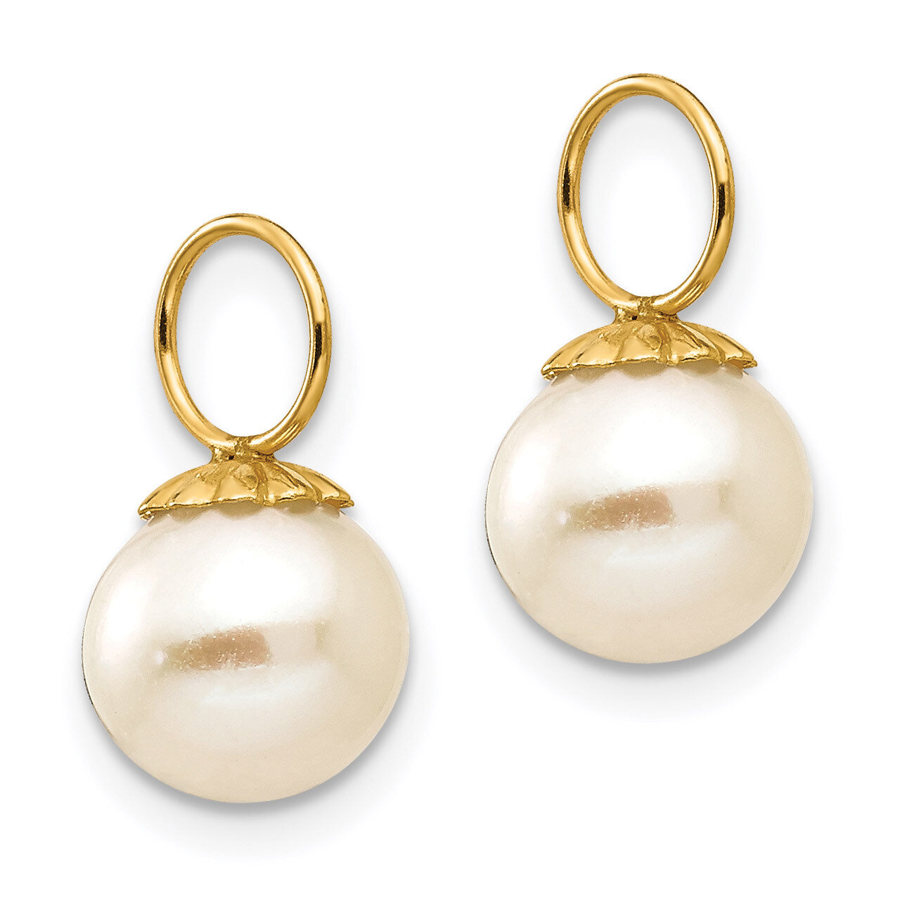 Fresh Water Cultured Pearl Hoop Enhancers - 14k Gold SE2218 by Madi K, MPN: SE2218, 883957468037