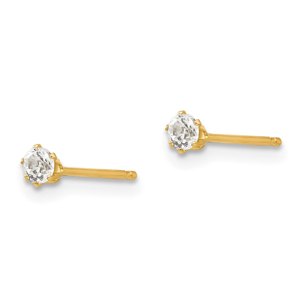 Synthetic Diamond Stud Post Earrings - 14k Gold SE2268 by Madi K, MPN: SE2268, 886774999562