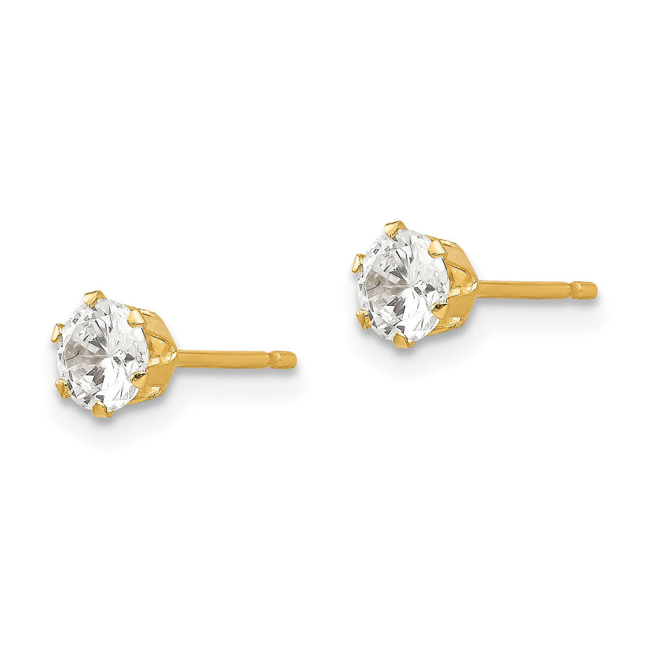 Synthetic Diamond Stud Post Earrings - 14k Gold SE2270 by Madi K, MPN: SE2270, 883957531229