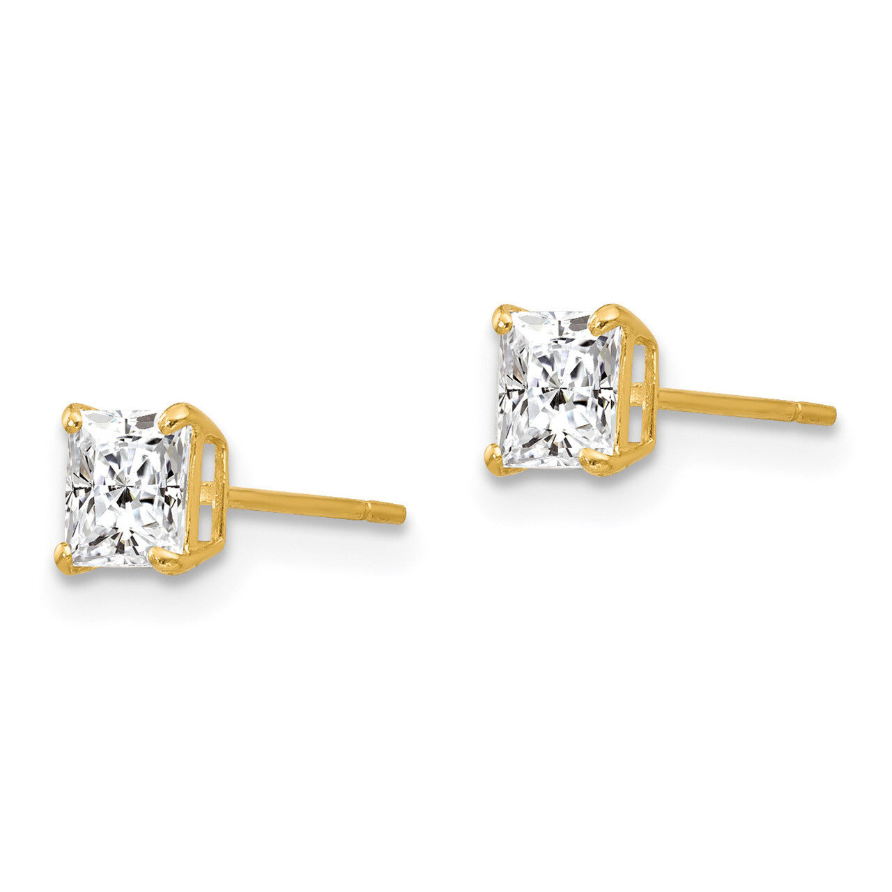 Synthetic Diamond Stud Post Earrings - 14k Gold SE2273