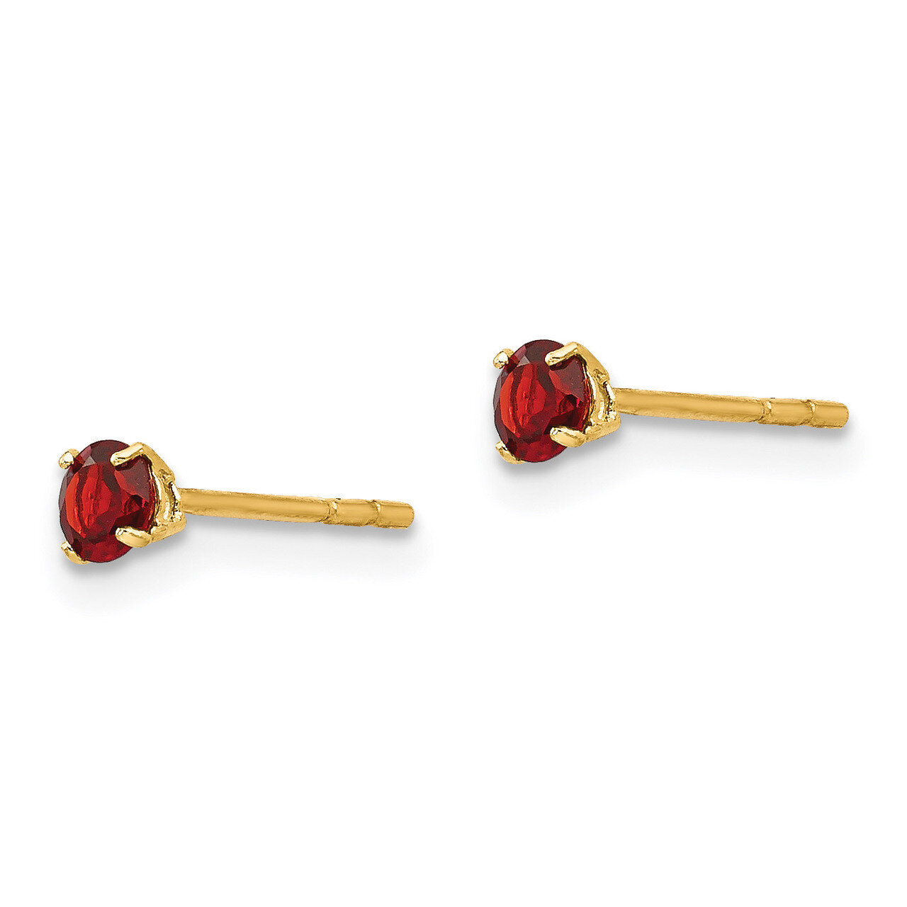 Round Garnet 3mm Post Earrings - 14k Gold SE2284 by Madi K, MPN: SE2284, 883957558387