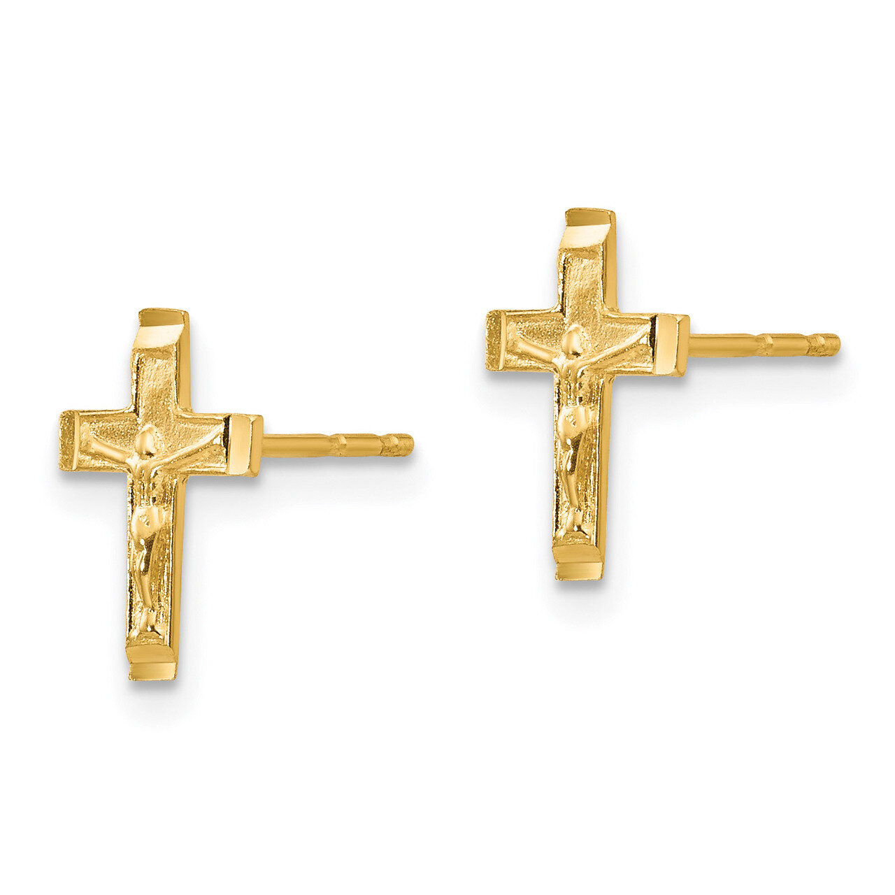 Crucifix Post Earrings - 14k Gold SE2347 by Madi K, MPN: SE2347, 886774998428