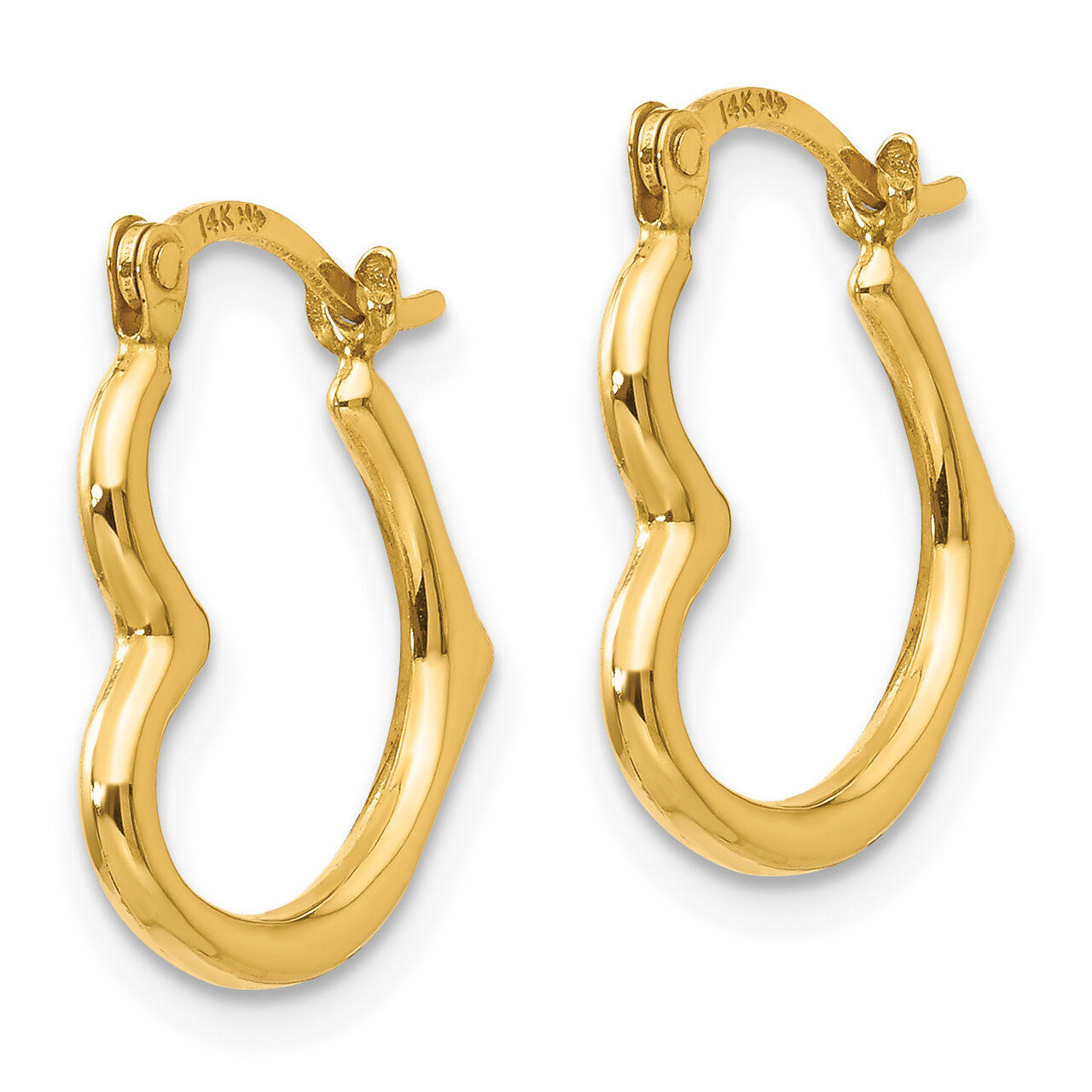 Heart Shaped Hollow Hoop Earrings - 14k Gold SE2413
