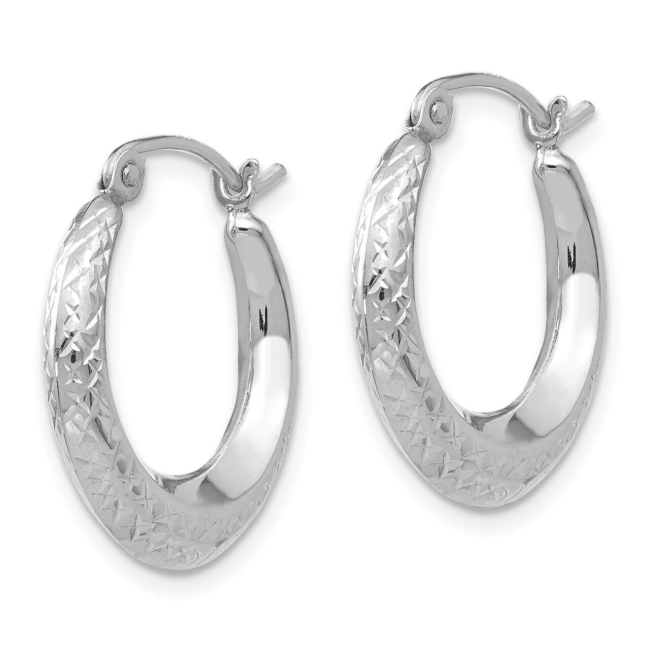Textured Hollow Hoop Earrings - 14k White Gold SE2435 by Madi K, MPN: SE2435, 883957566603