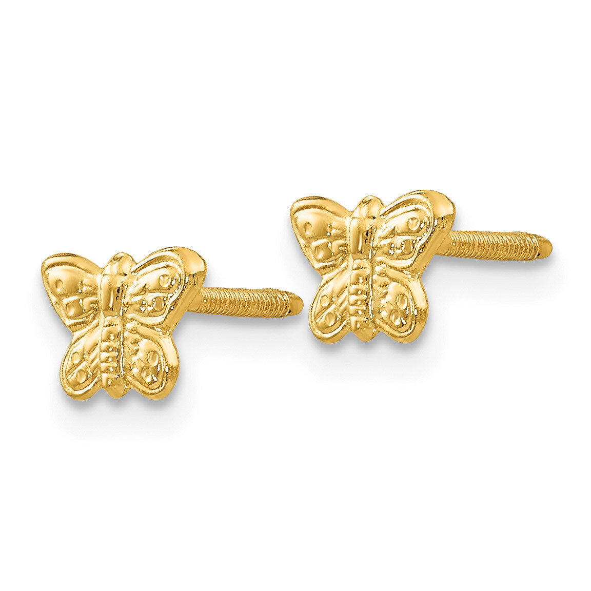 Polished Butterfly Screwback Earrings - 14k Gold SE294 by Madi K, MPN: SE294, 883957553214
