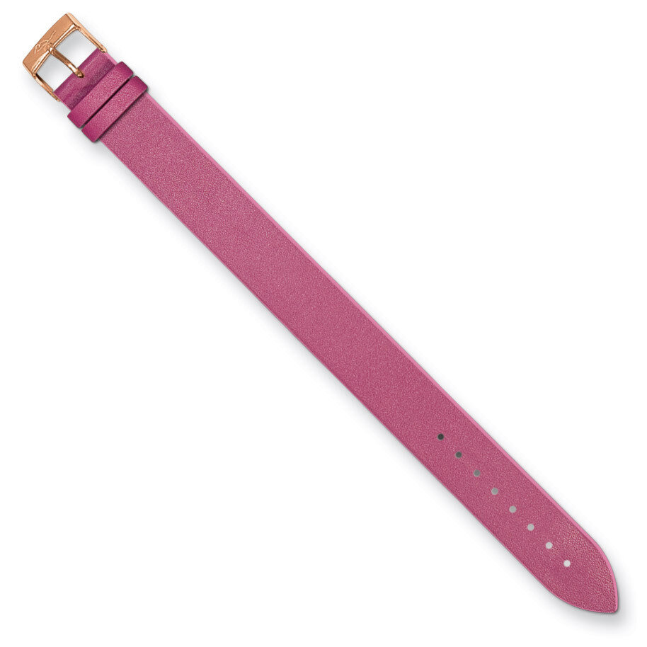 Moog Dark Pink Smooth Satin Finish Calf Leather Watch Band - Rose-plated