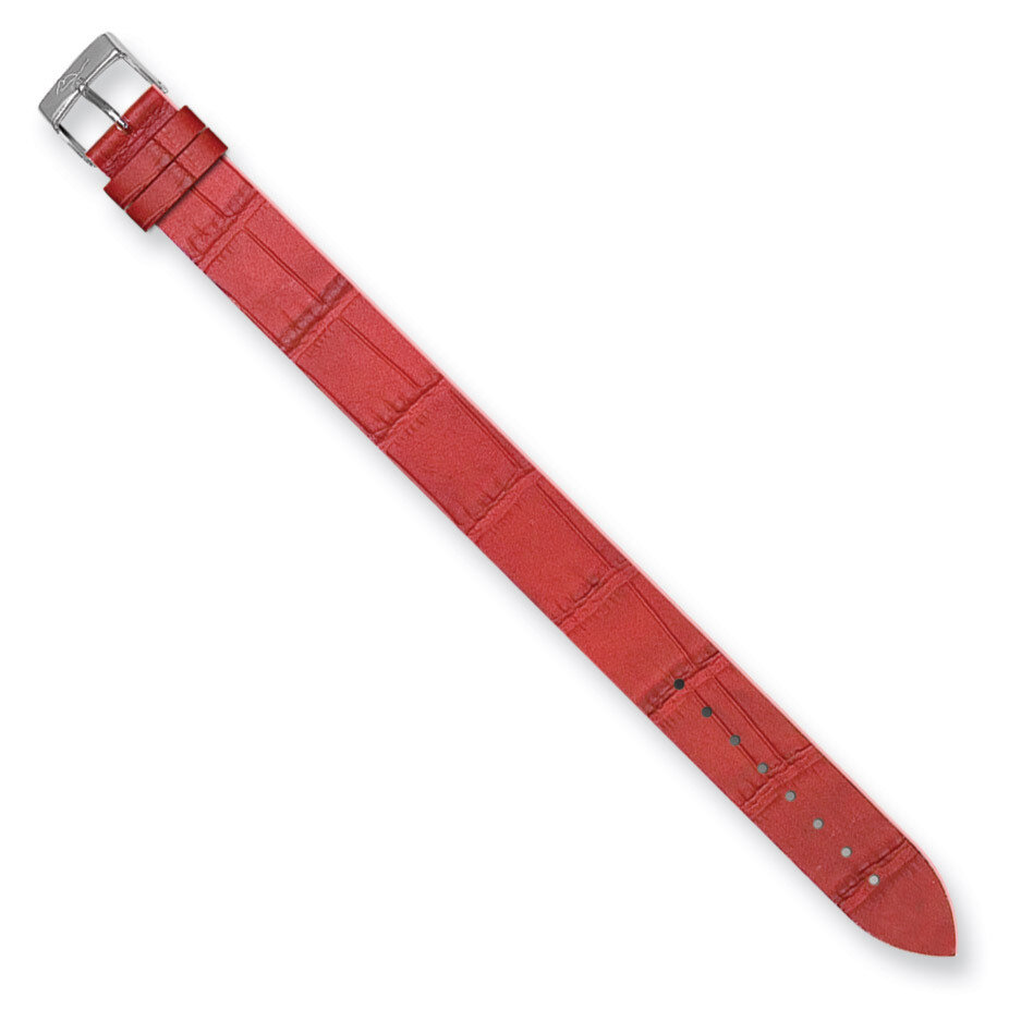 Moog Red Alligator Texture Matte Finish Calf Leather Watch Band