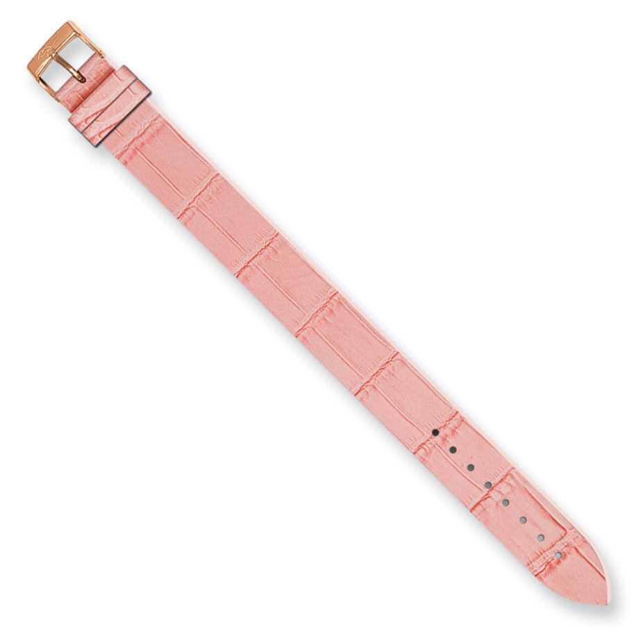 Moog Light Pink Alligator Texture Matte Finish Calf Leather Watch Band - Rose-plated