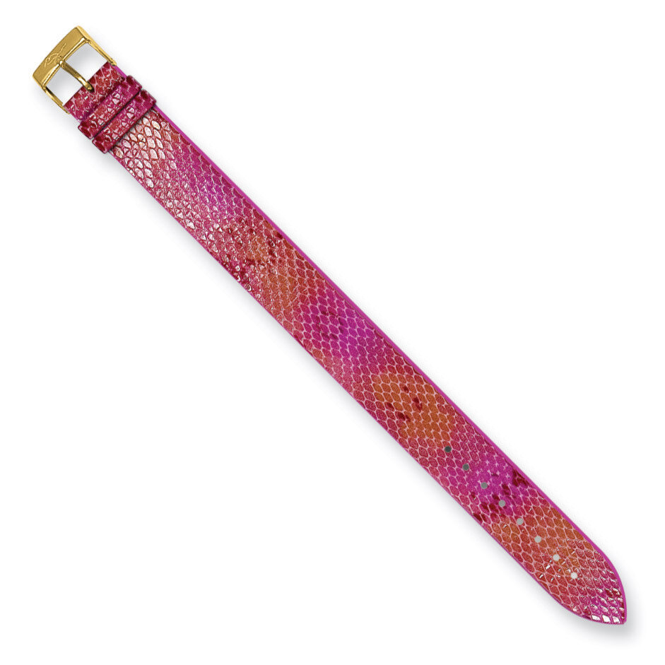 Moog Pink Raspberry Python Texture Calf Leather Watch Band - Gold-plated, MPN: PY-12G,