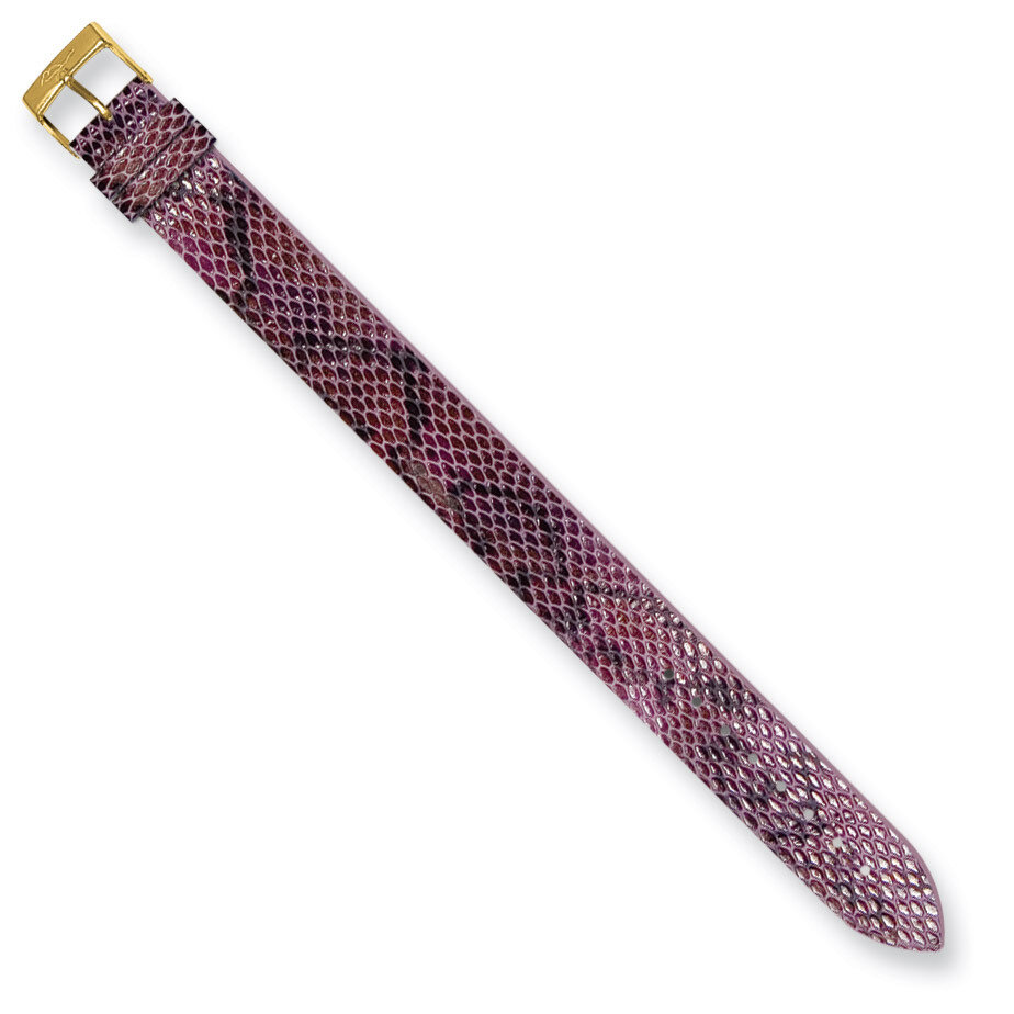 Moog Purple Black Python Texture Calf Leather Watch Band - Gold-plated