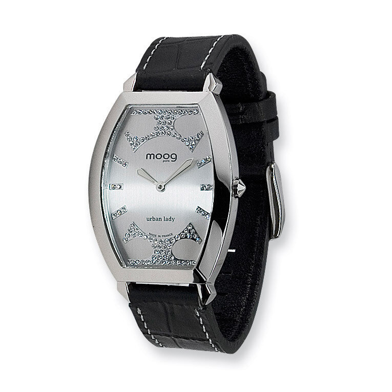 Moog Urban Lady Silver Dial Black Leather Watch - Fashionista