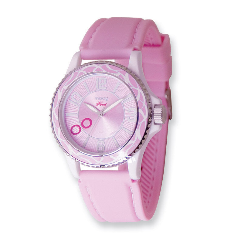 Moog Huit Pink Dial Pink Silicon Strap Watch - Fashionista