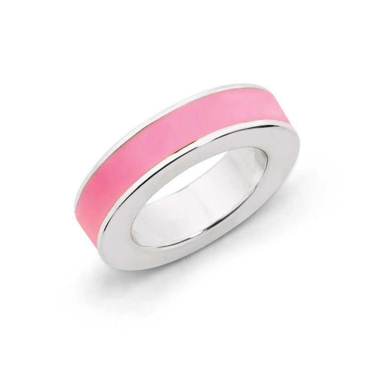 Pink Enamel Pendant - Sterling Silver QSK1045