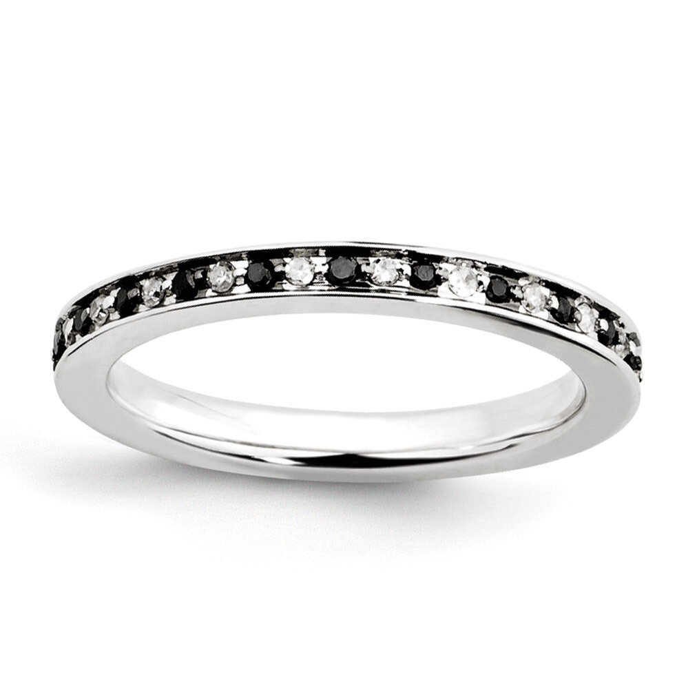 Black &amp; White Diamond Ring - Sterling Silver QSK1053, MPN: QSK1053, 886774202648