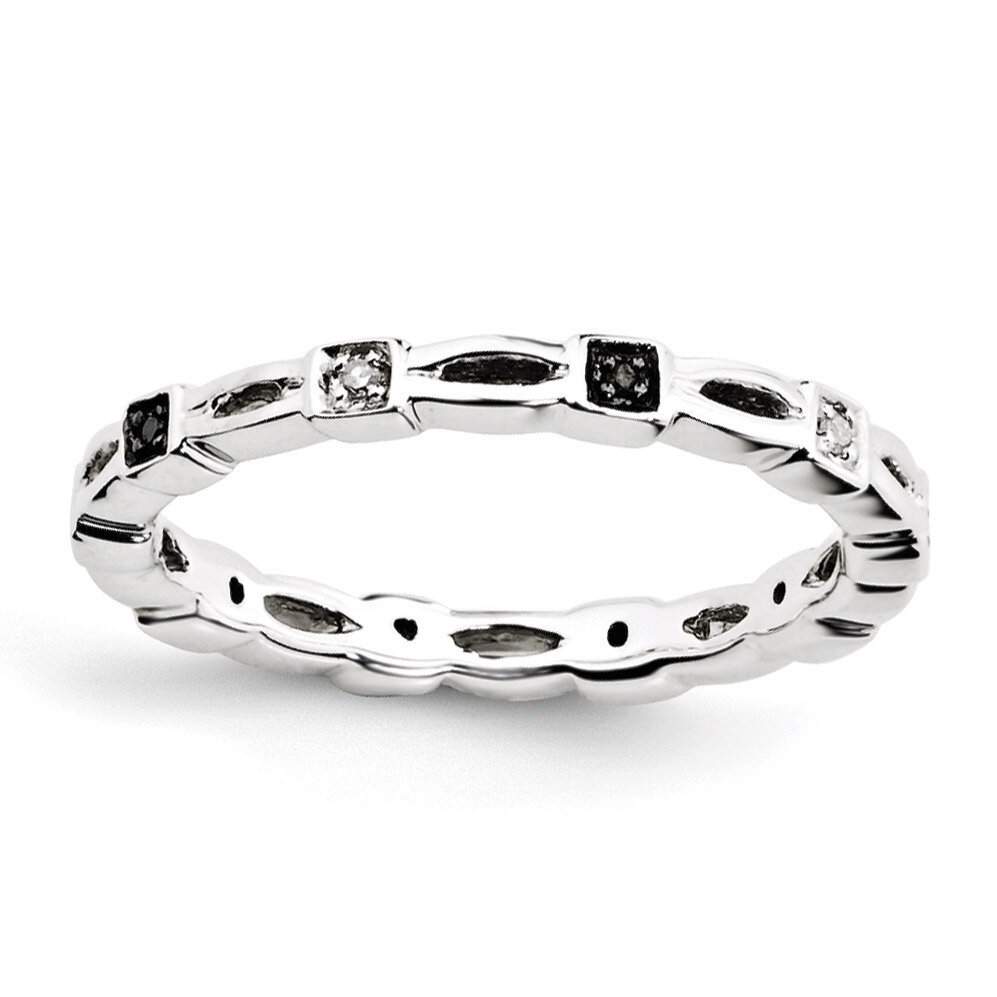 Black &amp; White Diamond Ring - Sterling Silver QSK1058, MPN: QSK1058, 886774202945