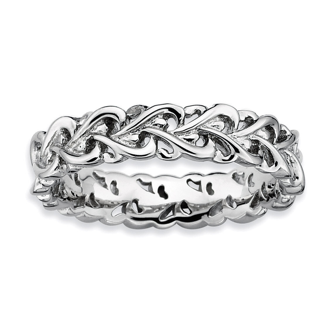 Intertwined Heart Ring - Sterling Silver Polished QSK128, MPN: QSK128, 886774210568