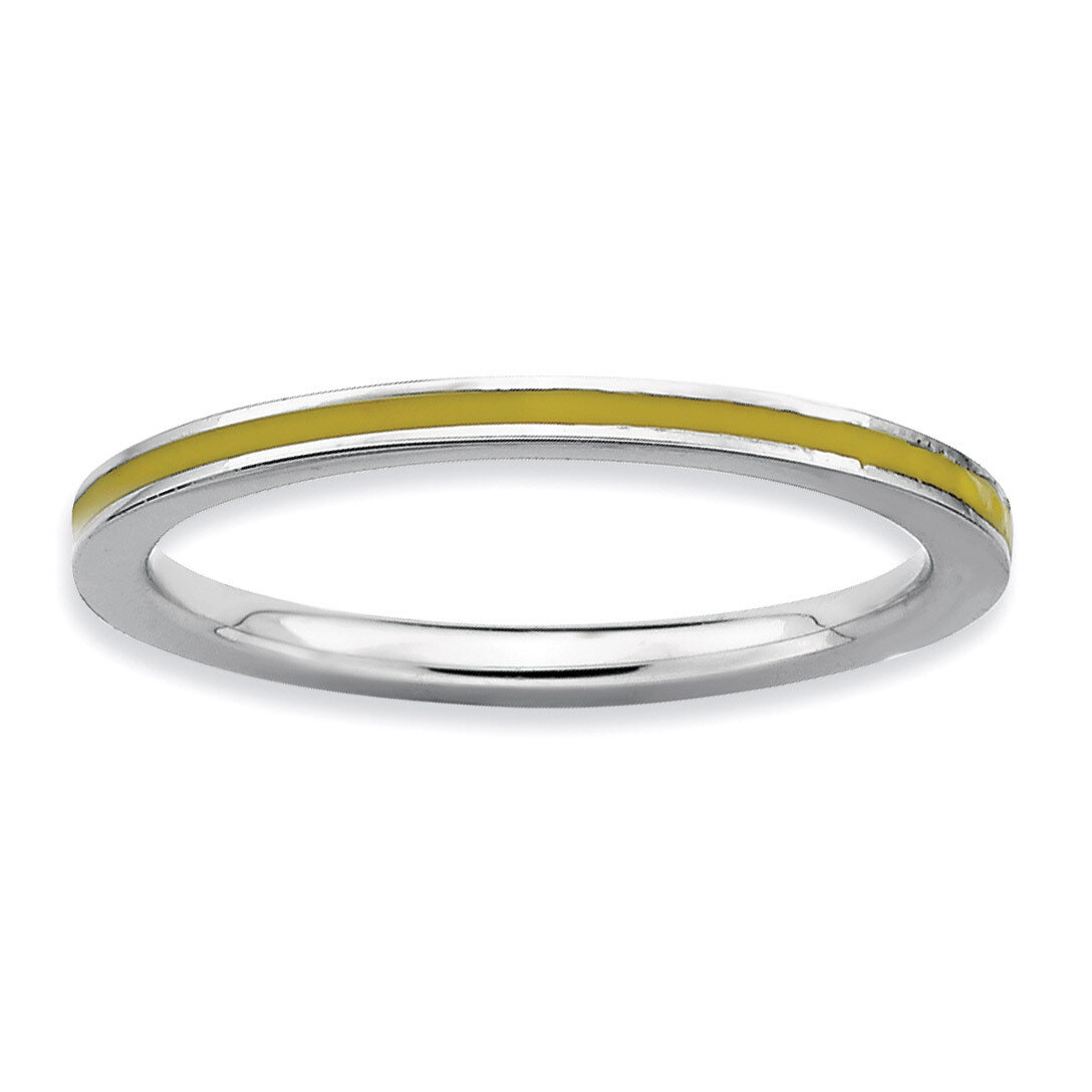 Yellow Enameled 1.5mm Ring - Sterling Silver QSK134, MPN: QSK134, 883957734934