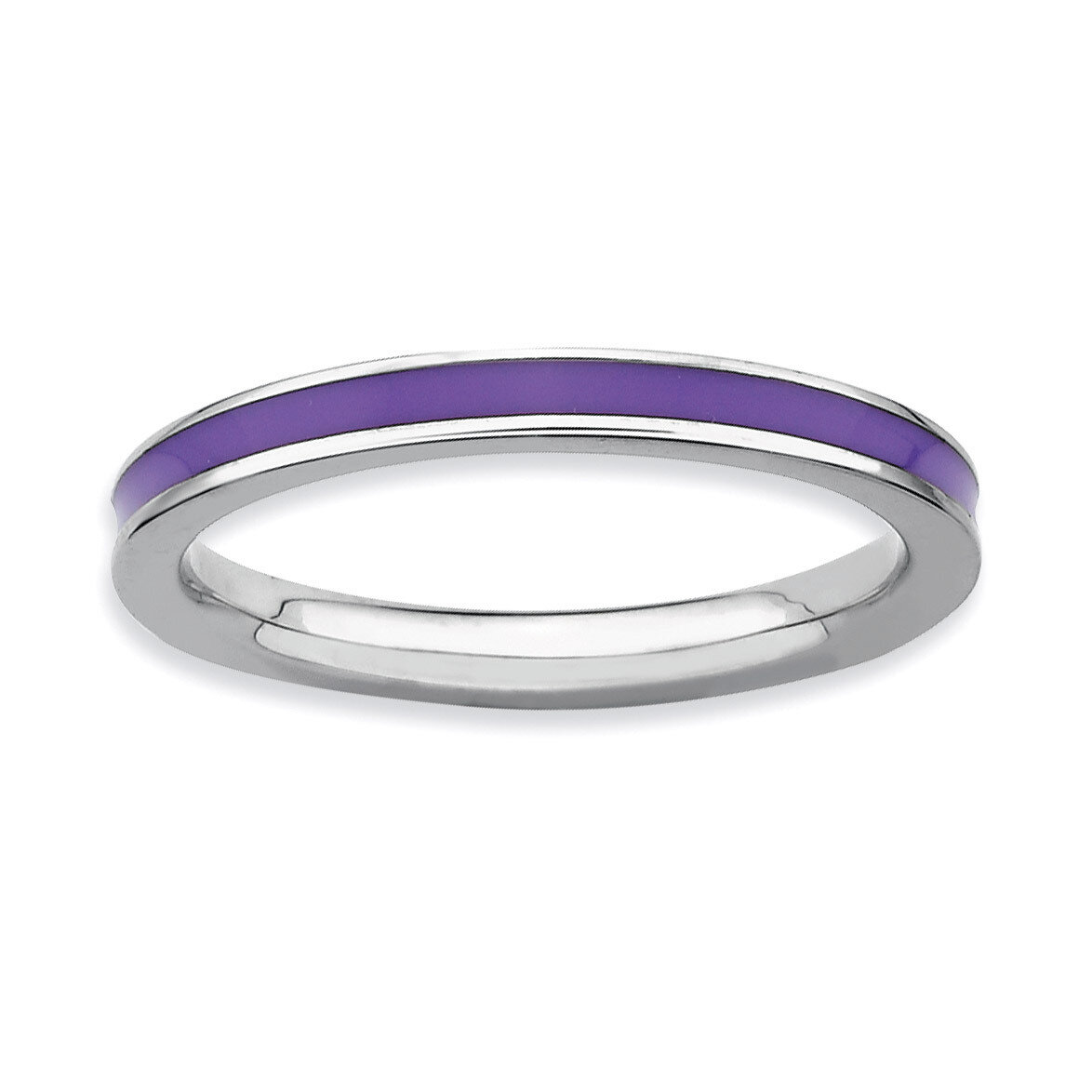Purple Enameled 2.25mm Ring - Sterling Silver QSK146, MPN: QSK146, 883957126838