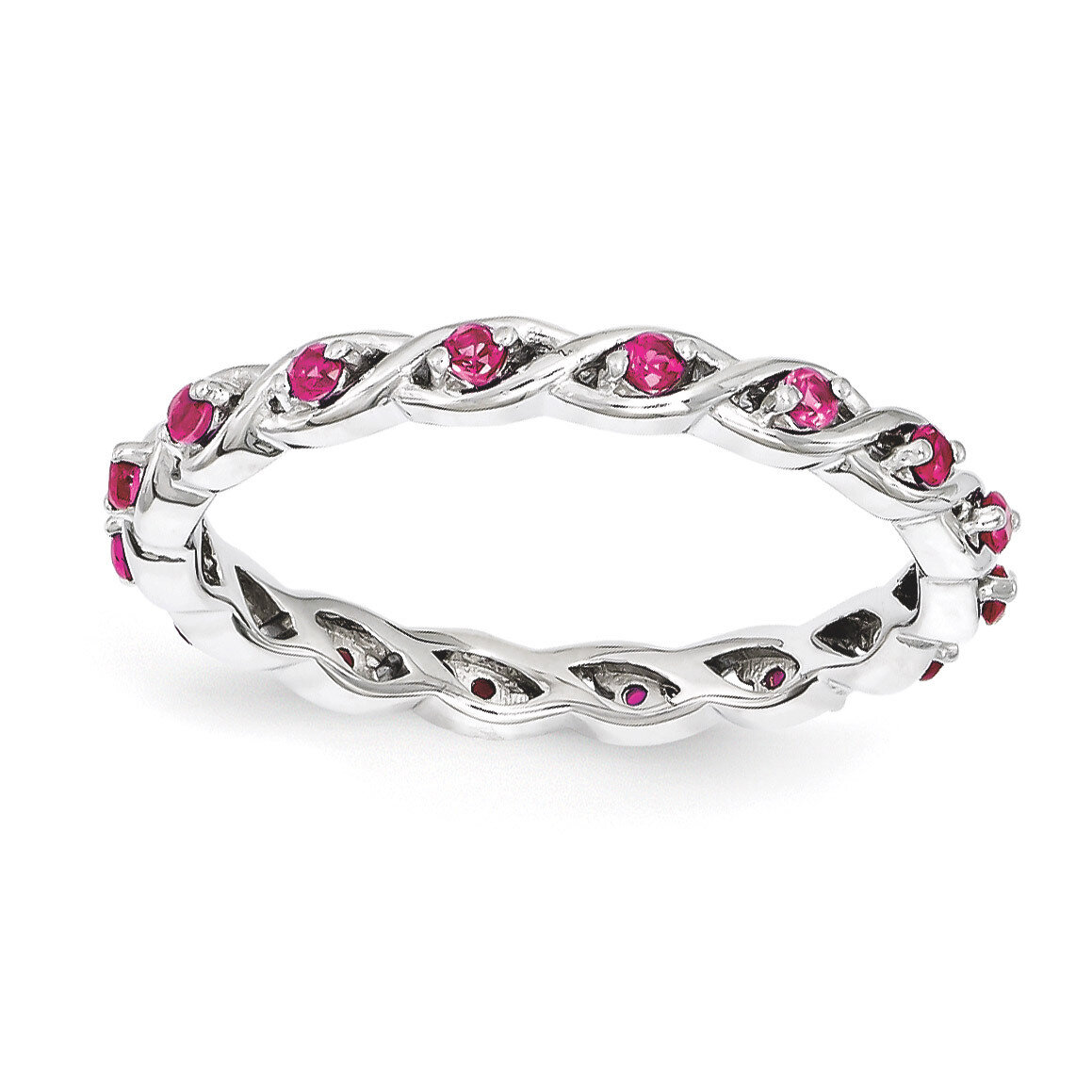 Created Ruby Ring - Sterling Silver QSK1476, MPN: QSK1476, 886774204031