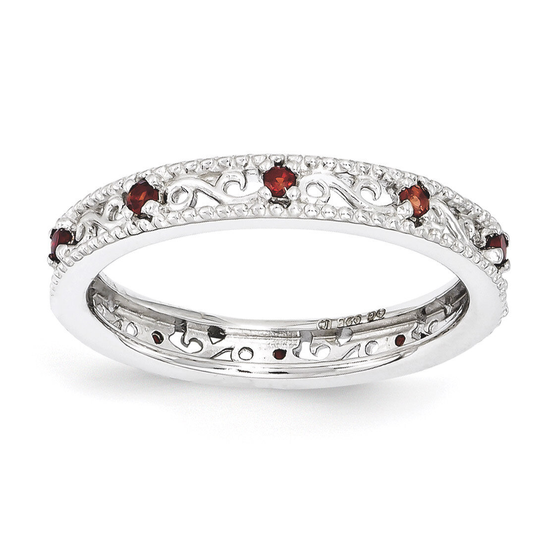 Garnet Ring - Sterling Silver QSK1482, MPN: QSK1482, 886774204369