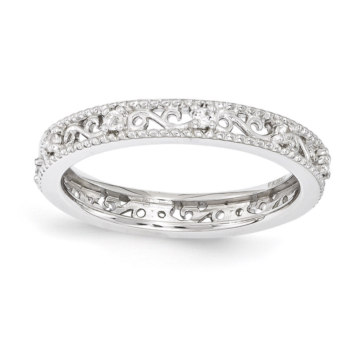White Topaz Ring - Sterling Silver QSK1485, MPN: QSK1485, 886774204598