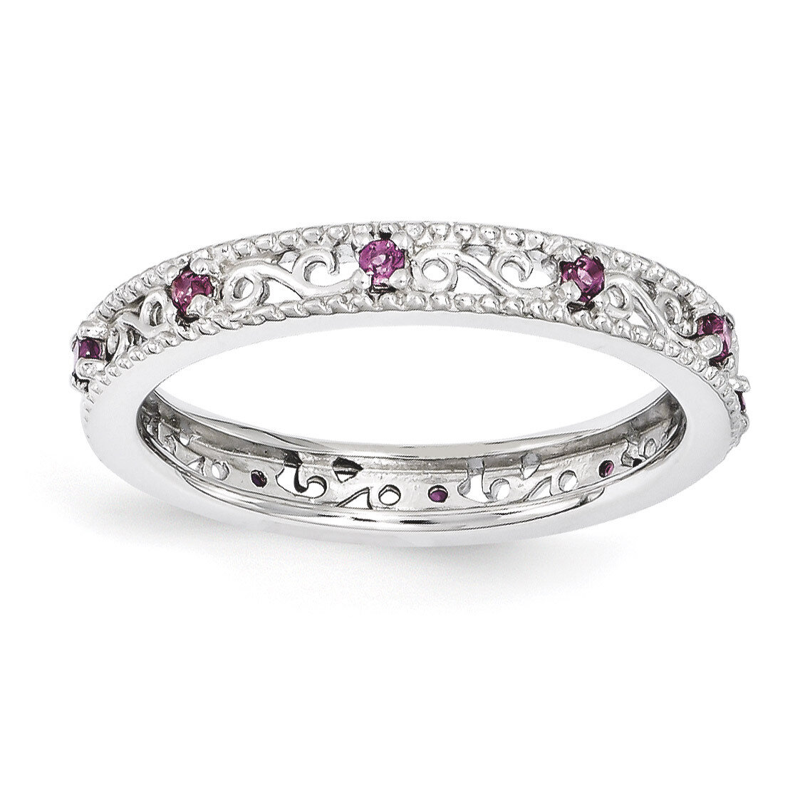 Rhodolite Garnet Ring - Sterling Silver QSK1487, MPN: QSK1487, 886774204666