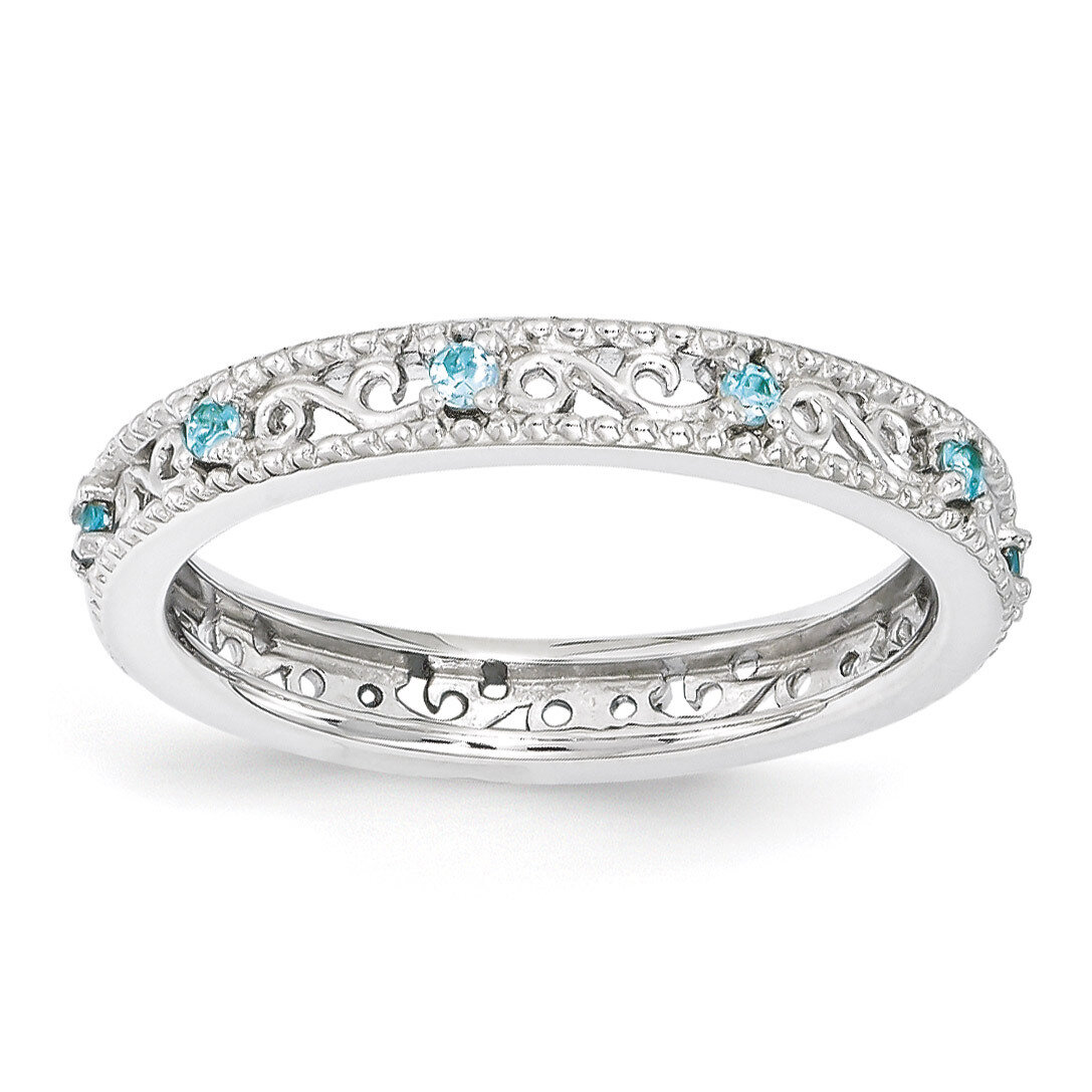 Blue Topaz Ring - Sterling Silver QSK1493, MPN: QSK1493, 886774205038