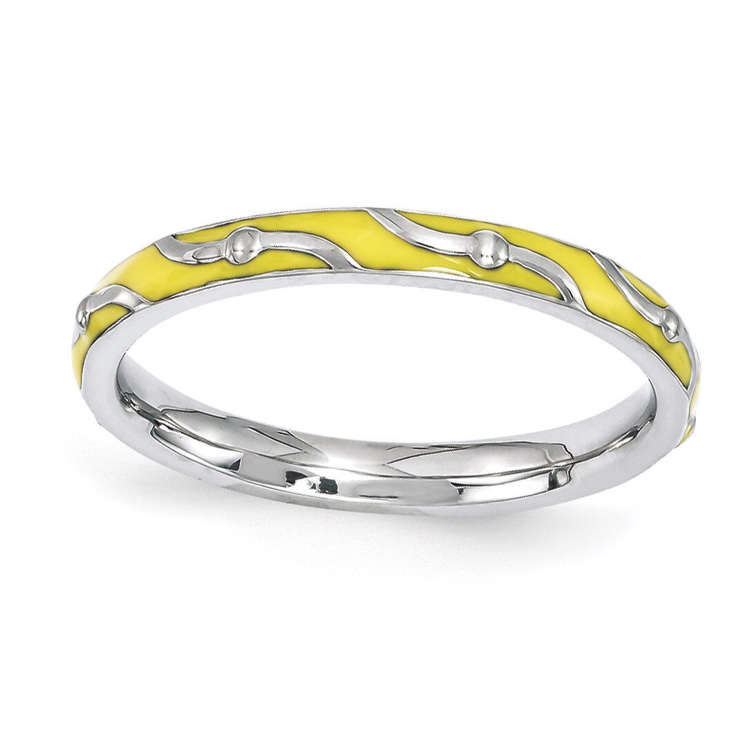 Yellow Enamel Ring - Sterling Silver QSK1500, MPN: QSK1500, 886774205458