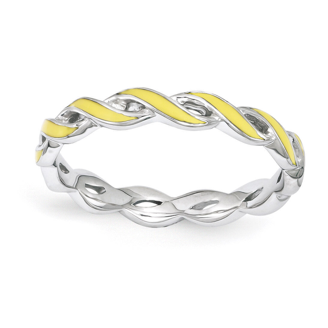 Yellow Enamel Ring - Sterling Silver QSK1510