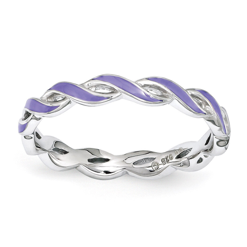 Purple Enamel Ring - Sterling Silver QSK1512