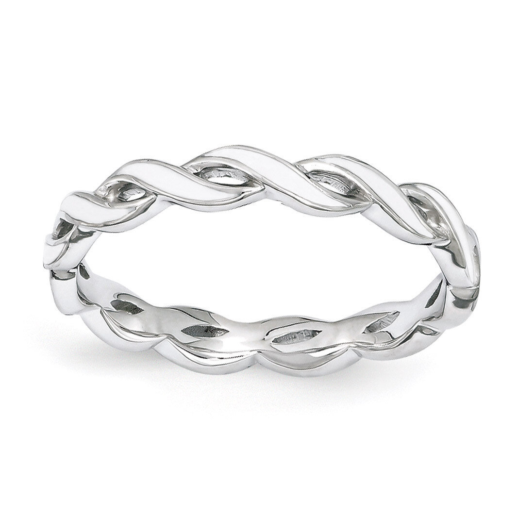 White Enamel Ring - Sterling Silver QSK1515, MPN: QSK1515, 886774206356