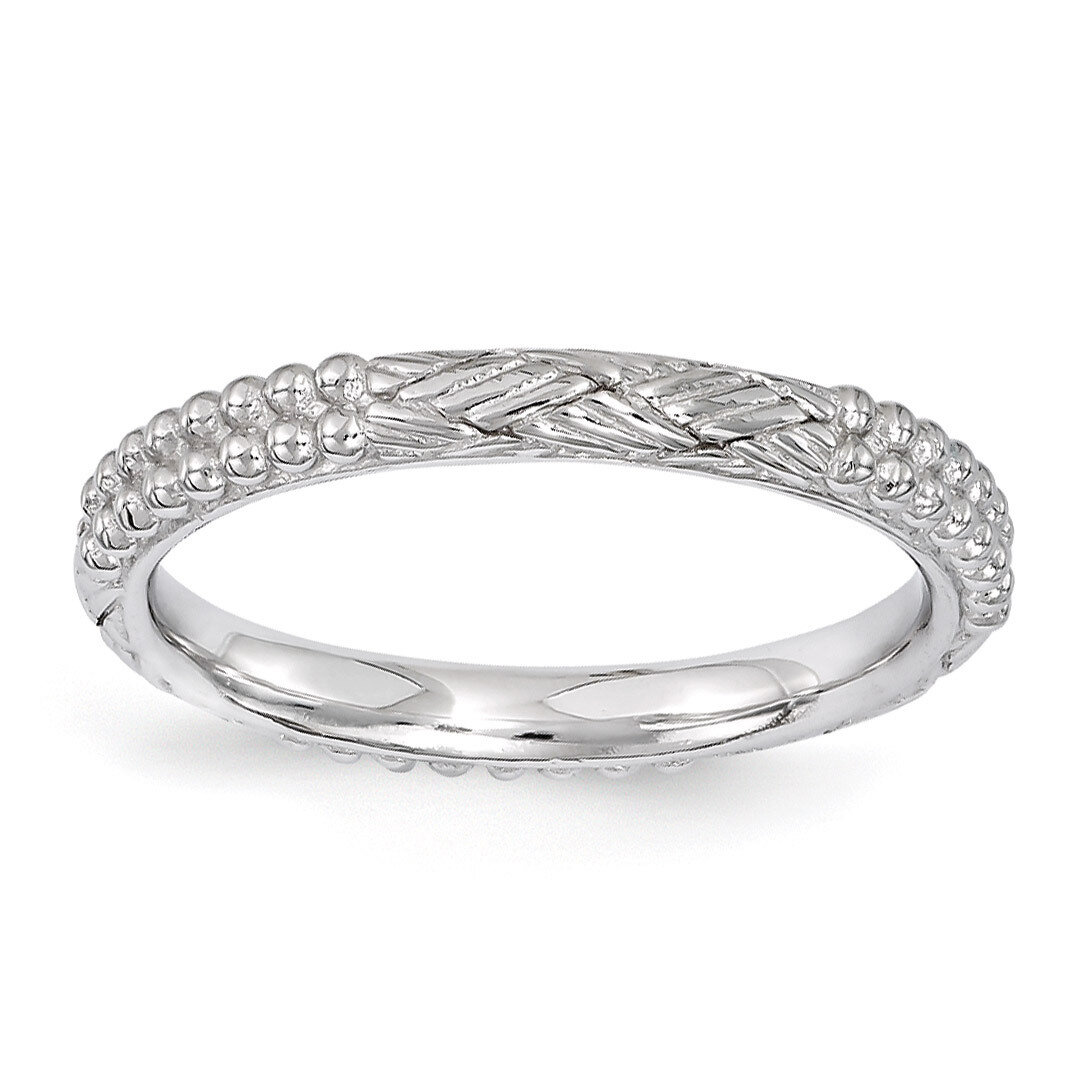 Patterned Ring - Sterling Silver Rhodium-plated QSK1561, MPN: QSK1561, 886774211725
