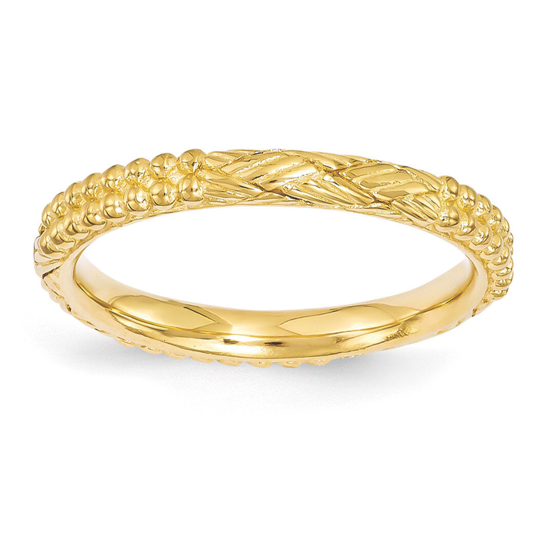 Gold-plated Patterned Ring - Sterling Silver QSK1562, MPN: QSK1562, 886774211817