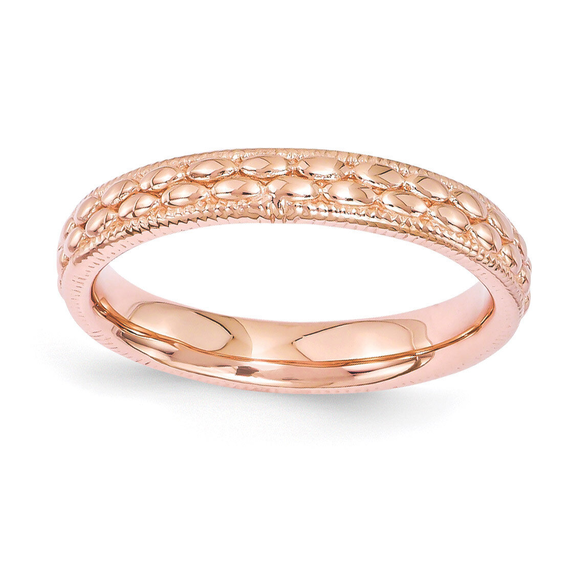 Rose Gold-plated Patterned Ring - Sterling Silver QSK1568, MPN: QSK1568, 886774212166