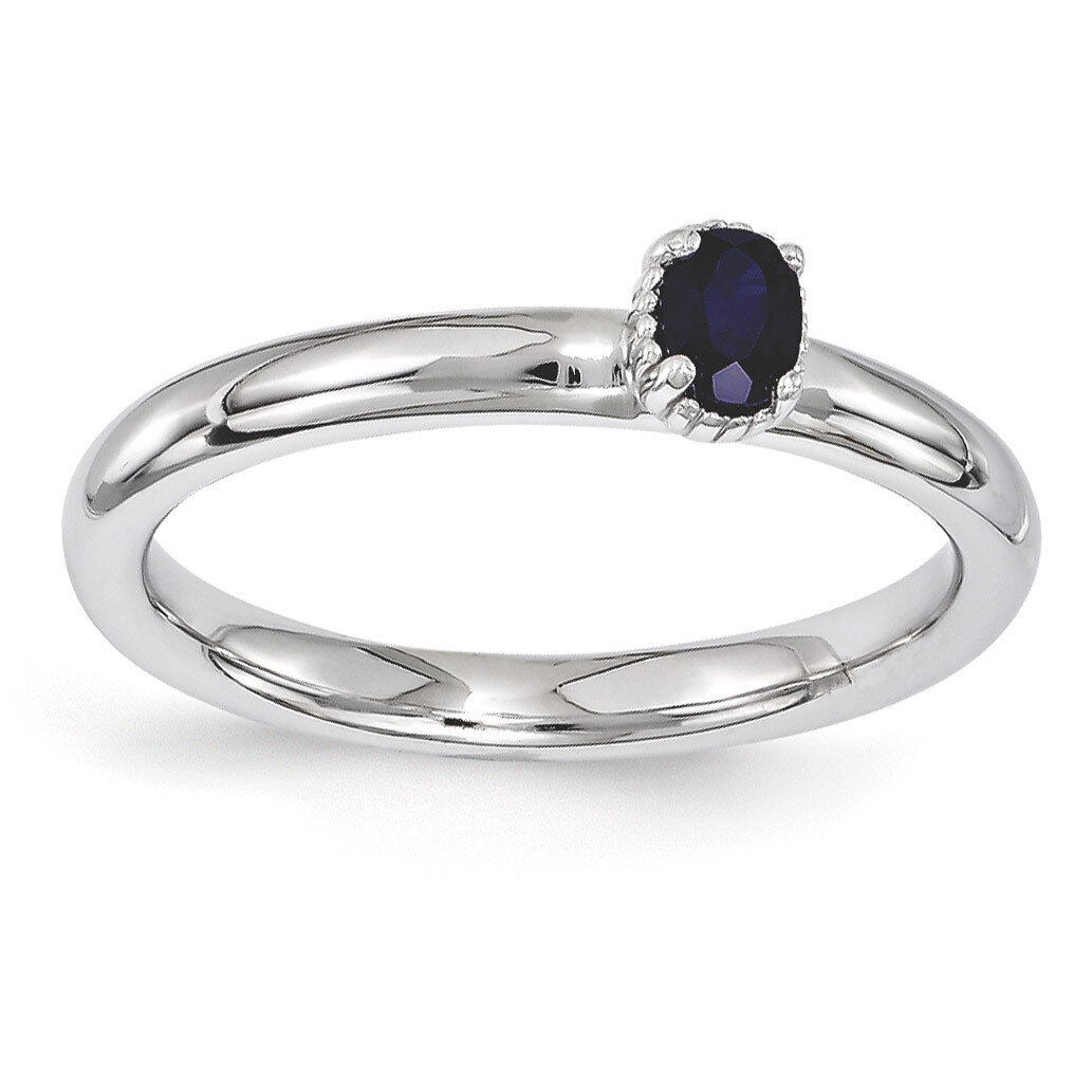 Sapphire Single Stone Ring - Sterling Silver QSK1572
