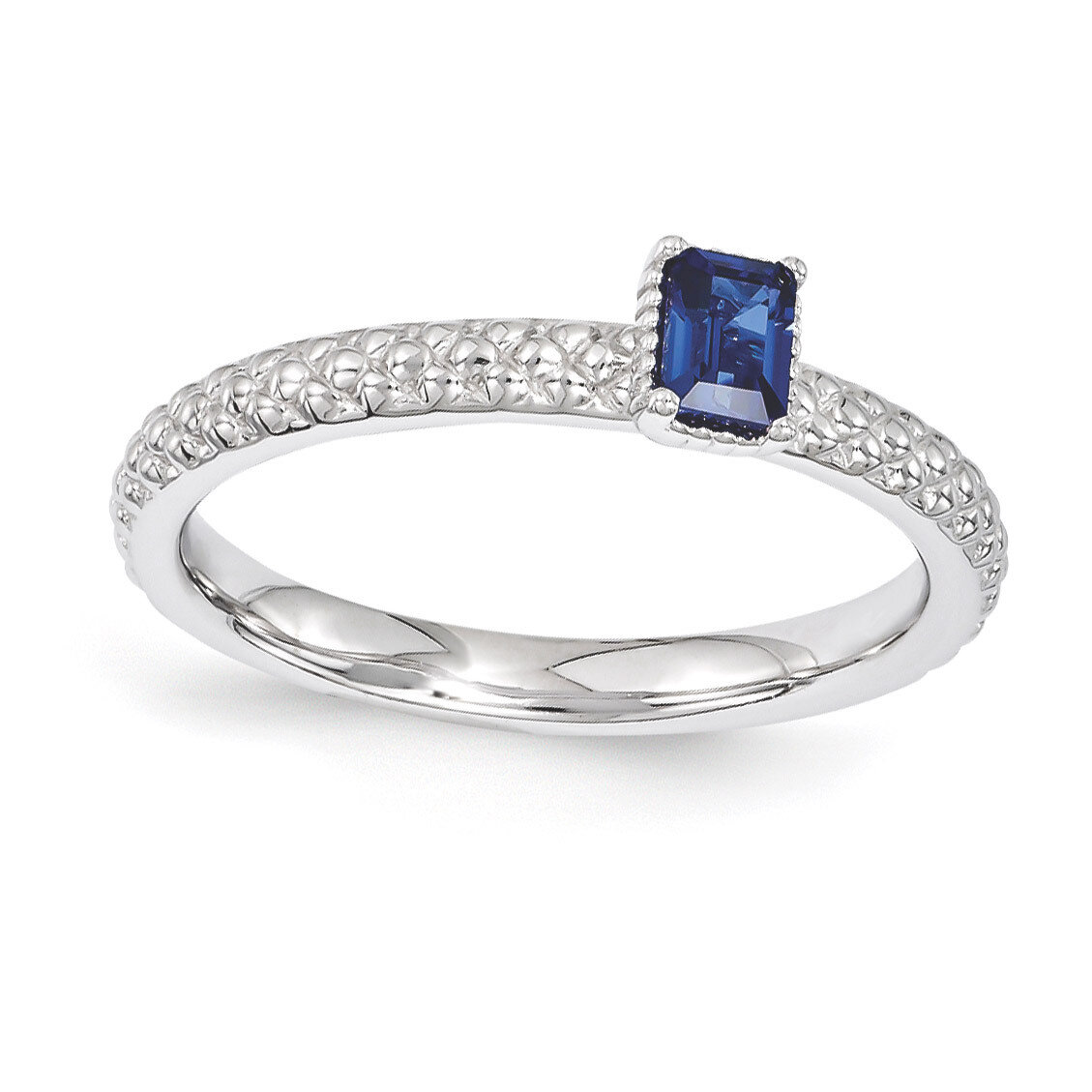 Sapphire Single Stone Ring - Sterling Silver QSK1581