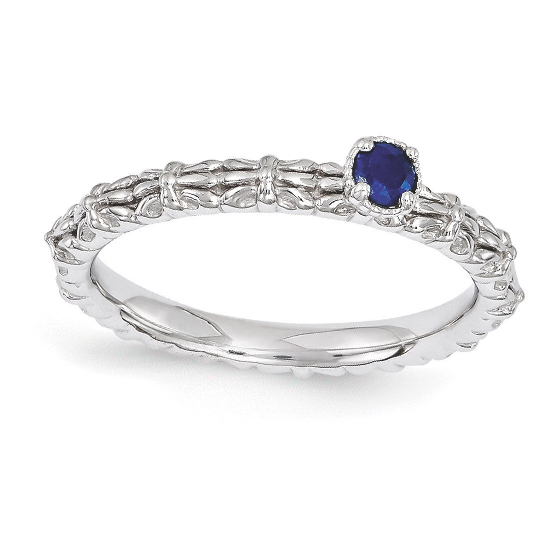 Sapphire Single Stone Ring - Sterling Silver QSK1590, MPN: QSK1590, 886774213484