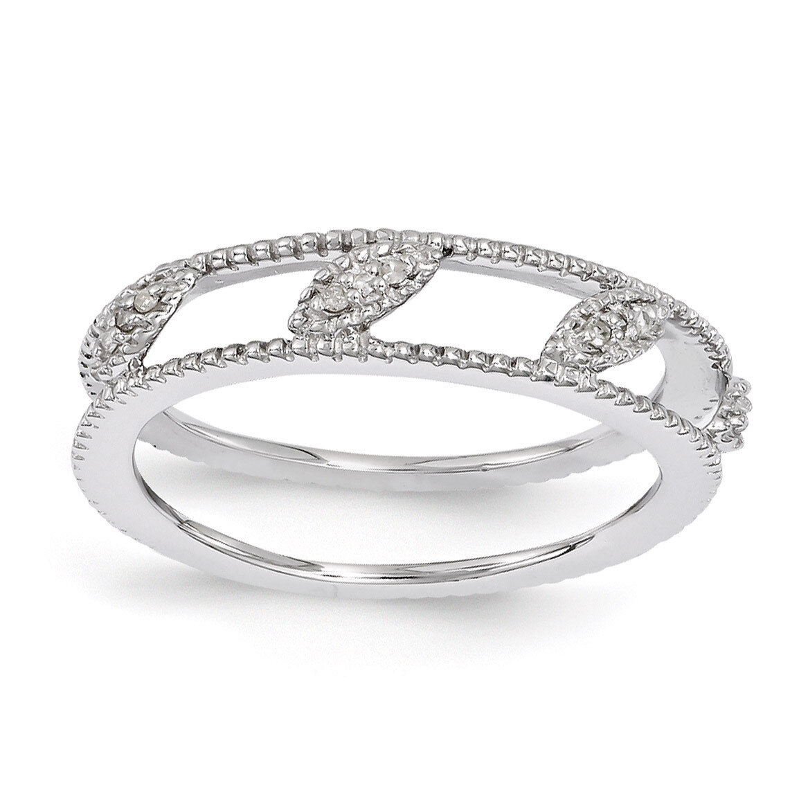 Diamond Jacket Ring - Sterling Silver Rhodium-plated QSK1599, MPN: QSK1599, 886774214061